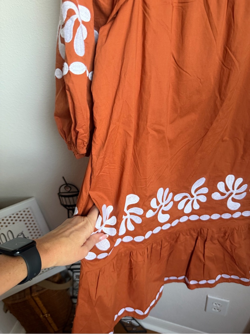 NWT J.Marie Amalia Embroidered 3/4 Sleeve Square Neck Dress Sz XL - Picture 14 of 16